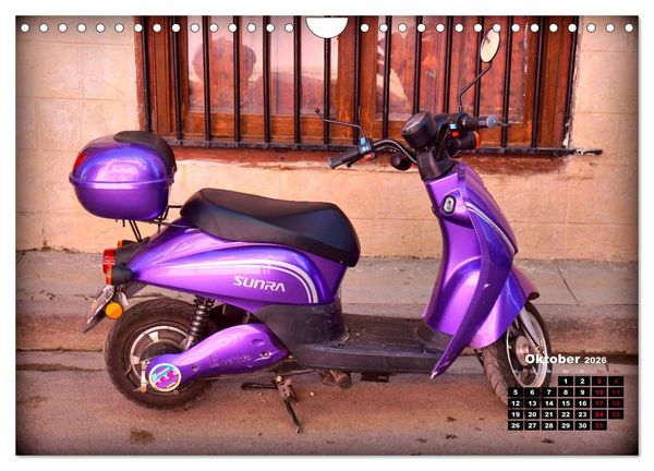 Produktbild: Motorroller - Oldtimer und Youngtimer in Kuba (Wandkalender 2026 DIN A4 quer), CALVENDO Monatskalender