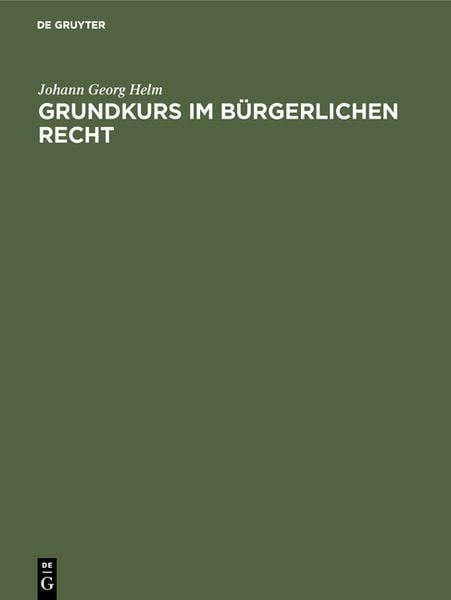 Produktbild: Grundkurs im B&uuml;rgerlichen Recht