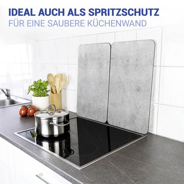 Produktbild: Herdabdeckplatte Universal Mod. Beton, 2er Set, f&uuml;r alle Herdarten geeignet