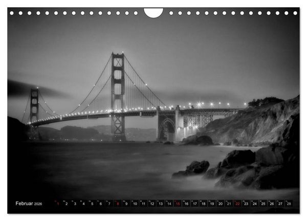 Produktbild: SAN FRANCISCO Monochrome Ansichten (Wandkalender 2026 DIN A4 quer), CALVENDO Monatskalender