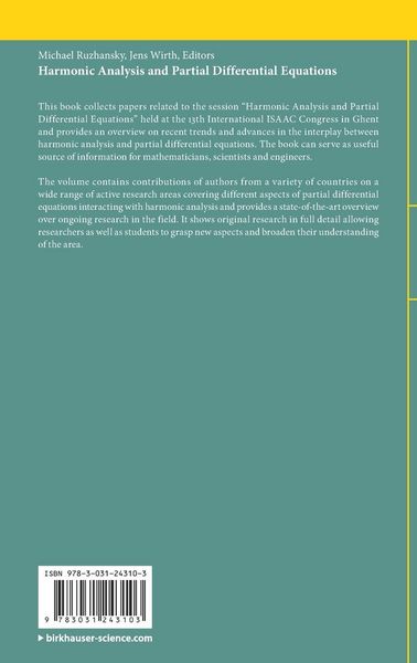 Produktbild: Harmonic Analysis and Partial Differential Equations