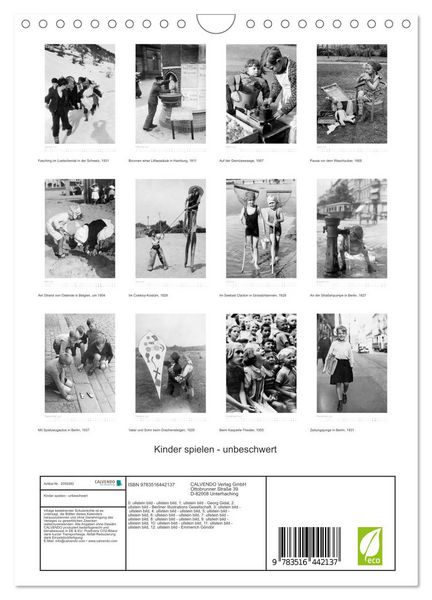 Produktbild: Kinder spielen - unbeschwert (Wandkalender 2026 DIN A4 hoch), CALVENDO Monatskalender