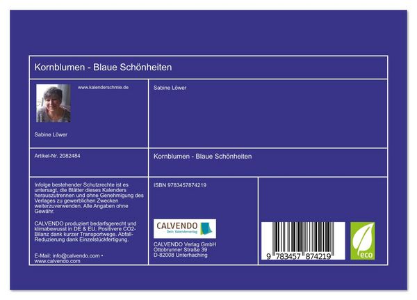 Produktbild: Kornblumen - Blaue Sch&ouml;nheiten (Tischkalender 2026 DIN A5 quer), CALVENDO Monatskalender