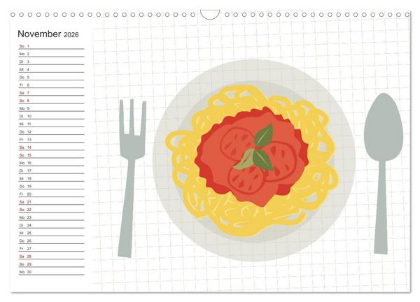 Produktbild: Fast Food Illustration (Wandkalender 2026 DIN A3 quer), CALVENDO Monatskalender