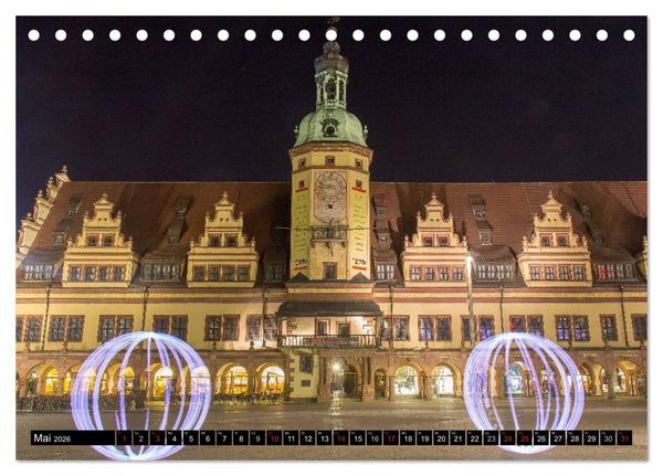 Produktbild: Light Art in Leipzig (Tischkalender 2026 DIN A5 quer), CALVENDO Monatskalender