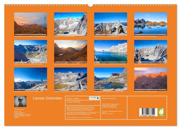 Produktbild: Lienzer Dolomiten (hochwertiger Premium Wandkalender 2026 DIN A2 quer), Kunstdruck in Hochglanz