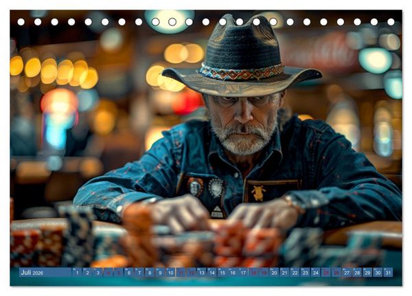 Produktbild: Poker Masters Texas Hold'em (Tischkalender 2026 DIN A5 quer), CALVENDO Monatskalender