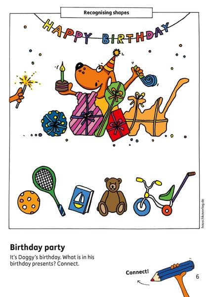 Kindergarten Activity Book from age 4 years - Shapes, colours, spot the difference - for kids, boy and girl