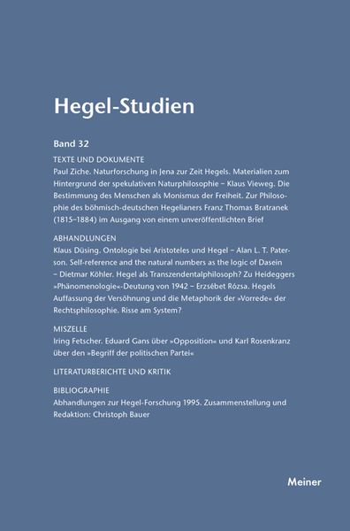 Produktbild: Hegel-Studien Band 32