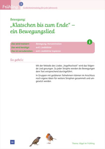 Produktbild: Ged&auml;chtnistraining Senioren - Ged&auml;chtnistraining f&uuml;r jede Jahreszeit: Fr&uuml;hling. Spielerisches Ged&auml;chtnistraining f&uuml;r Senioren. Auch mit Demenz.