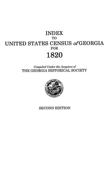 Produktbild: Index to United States Census of Georgia for 1820. Second Edition