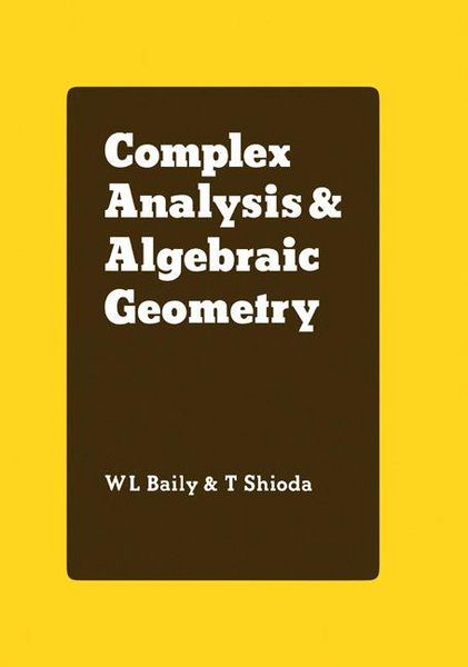 Produktbild: Complex Analysis and Algebraic Geometry