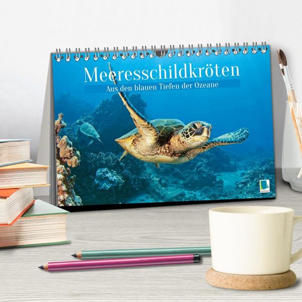 Produktbild: Meeresschildkr&ouml;ten: Aus den blauen Tiefen der Ozeane (Tischkalender 2026 DIN A5 quer), CALVENDO Monatskalender