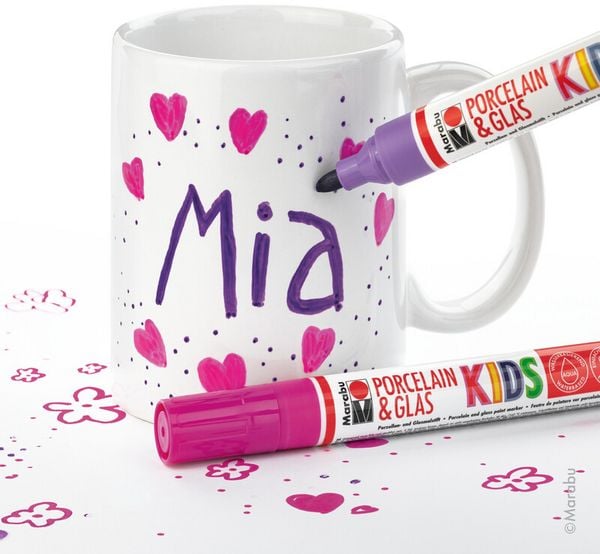 Produktbild: Marabu KiDS Porcelain und Glaspainter Tassen Malset Mia