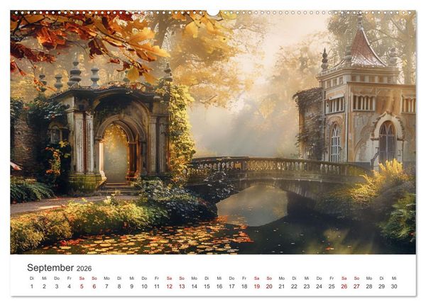 Produktbild: Verwunschene G&auml;rten - Eine Zeitreise (Wandkalender 2026 DIN A2 quer), CALVENDO Monatskalender