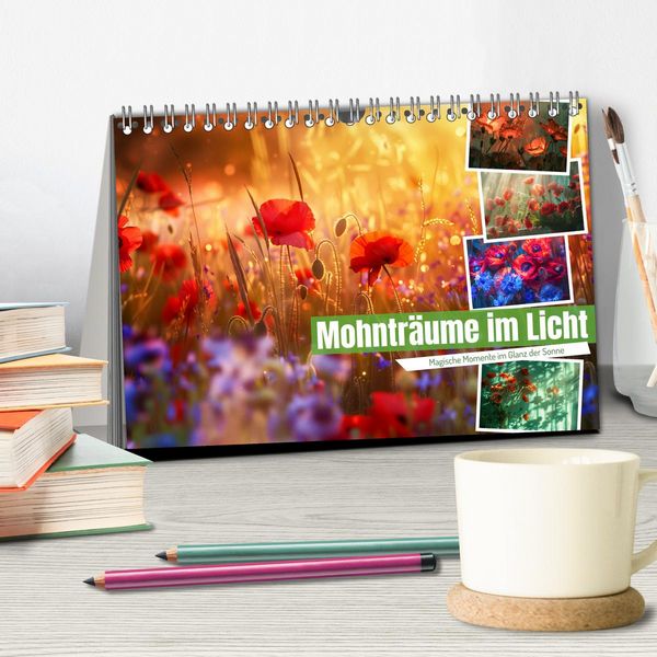 Produktbild: Mohntr&auml;ume im Licht (Tischkalender 2026 DIN A5 quer), CALVENDO Monatskalender