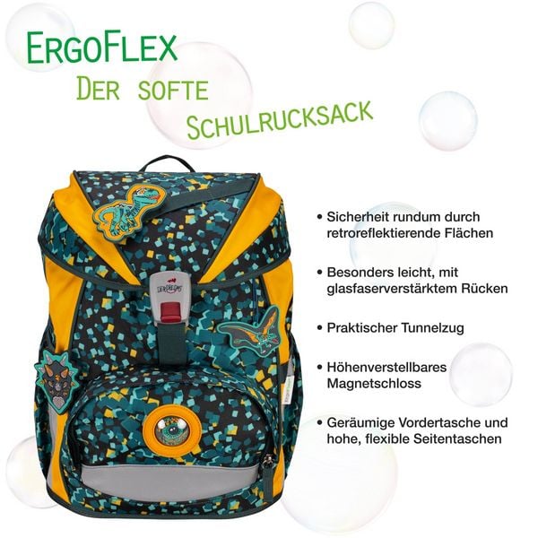 Produktbild: DerDieDas Schulranzen Set ErgoFlex Light, Schulranzen Set, 5tlg, Dino Time