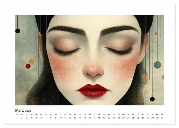 Produktbild: Wo Gesichter tr&auml;umen und Gedanken sichtbar werden (Tischkalender 2026 DIN A5 quer), CALVENDO Monatskalender