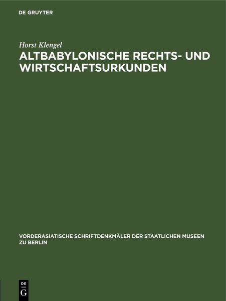 Produktbild: Altbabylonische Rechts- und Wirtschaftsurkunden