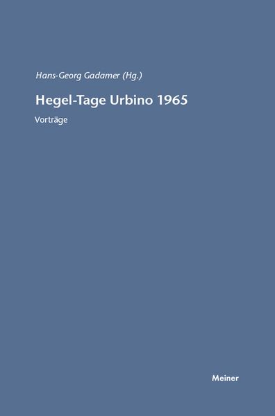 Produktbild: Hegel-Tage Urbino 1965