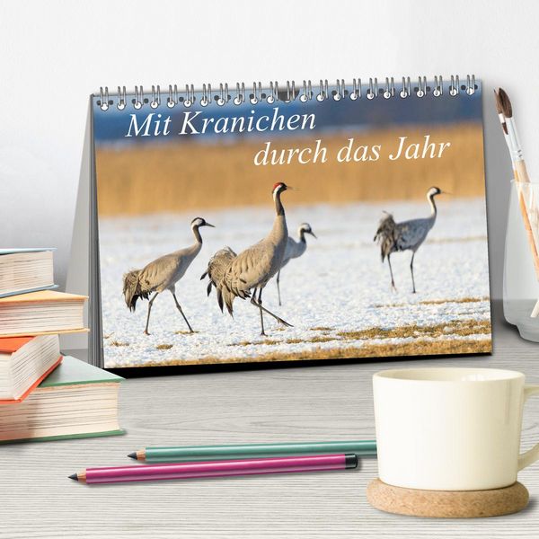 Produktbild: Mit Kranichen durch das Jahr (Tischkalender 2026 DIN A5 quer), CALVENDO Monatskalender