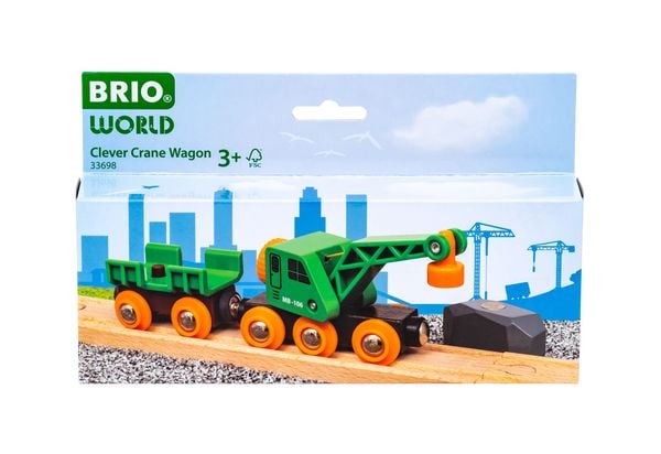 Produktbild: Brio Gr&uuml;ner Kranwagen mit Anh&auml;nger + Fracht