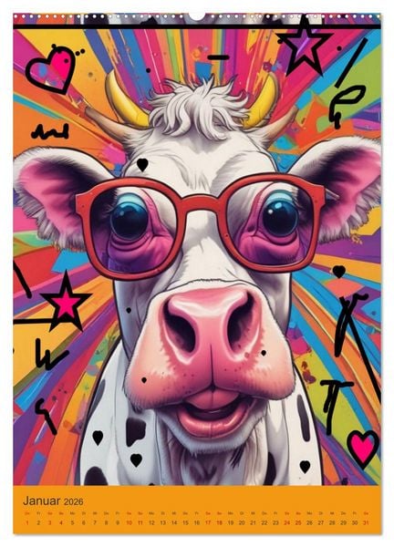 Produktbild: Coole Tiere der Pop Art (Wandkalender 2026 DIN A2 hoch), CALVENDO Monatskalender