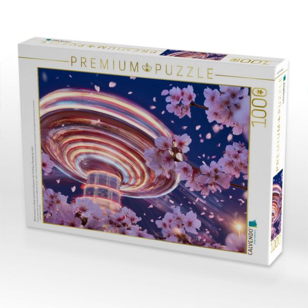 Produktbild: CALVENDO Puzzle Bl&uuml;ten tanzen im Wind, w&auml;hrend Lichtspuren den Fr&uuml;hling in Bewegung malen | 1000 Teile Lege-Gr&ouml;&szlig;e 64x48cm Foto-Puzzle f&uuml;r gl&uuml;ckliche S