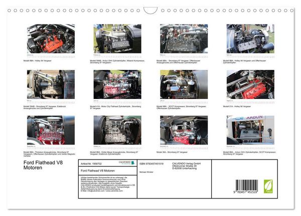 Produktbild: Ford Flathead V8 Motoren (Wandkalender 2026 DIN A3 quer), CALVENDO Monatskalender