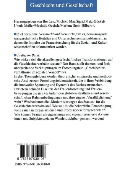 Produktbild: Geschlechterverh&auml;ltnisse im sozialen Wandel