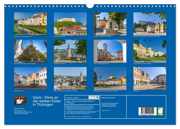 Produktbild: Greiz - Perle an der wei&szlig;en Elster in Th&uuml;ringen (Wandkalender 2026 DIN A3 quer), CALVENDO Monatskalender