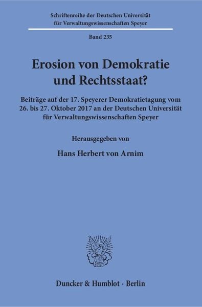 Produktbild: Erosion von Demokratie und Rechtsstaat?