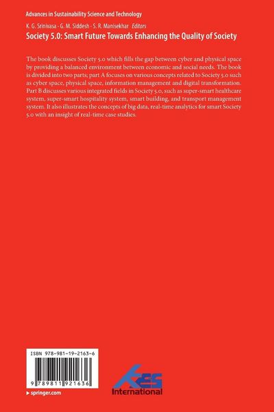 Produktbild: Society 5.0: Smart Future Towards Enhancing the Quality of Society
