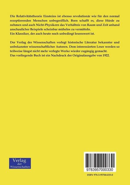 Produktbild: Die Relativit&auml;tstheorie Einsteins