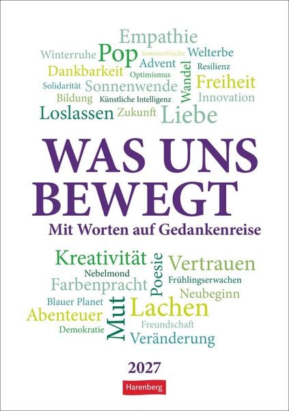 Produktbild: Was uns bewegt Wochen-Kulturkalender 2027 - Mit Worten auf Gedankenreise