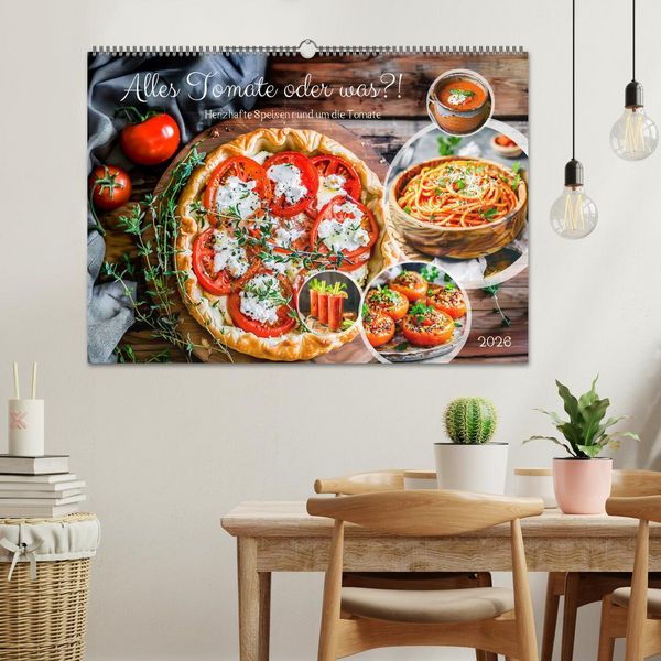 Produktbild: Alles Tomate oder was?! - Herzhafte Speisen rund um die Tomate (Wandkalender 2026 DIN A2 quer), CALVENDO Monatskalender