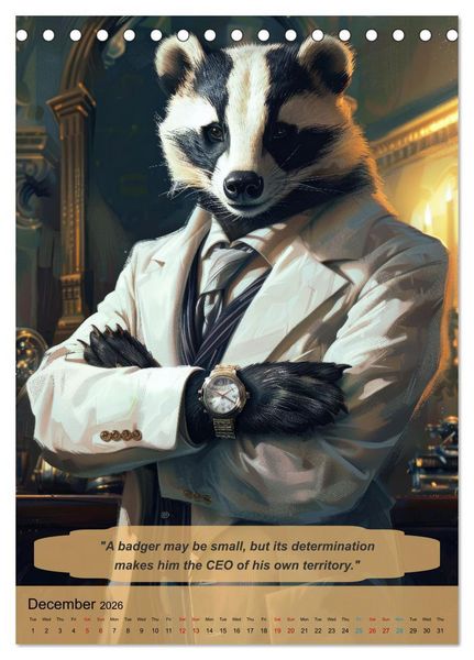 Produktbild: Funny manager wisdom from animals (Desk Calendar 2026 DIN A5 portrait), CALVENDO 12 Month DeskCalendar