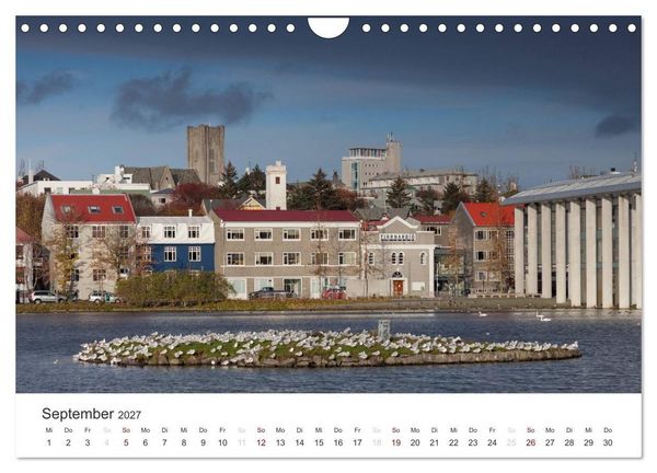Produktbild: Reykjav&igrave;k 64&deg; 08' N (Wandkalender 2027 DIN A4 quer), CALVENDO Monatskalender