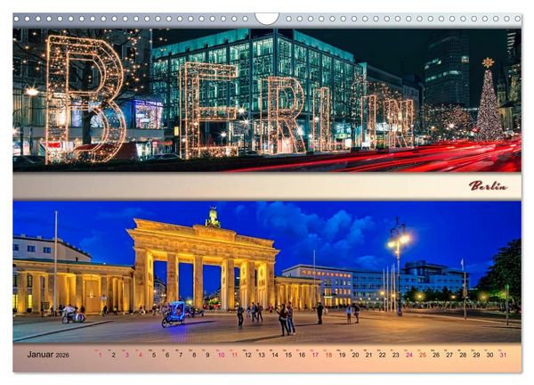 Produktbild: Faszinierende St&auml;dte in Deutschland - Panoramen (Wandkalender 2026 DIN A3 quer), CALVENDO Monatskalender