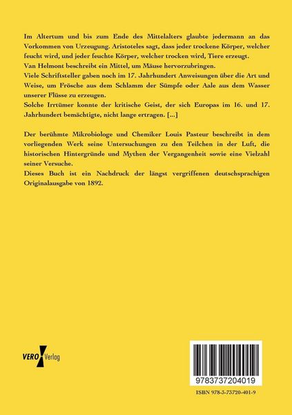 Produktbild: Die in der Atmosph&auml;re vorhandenen organisierten K&ouml;rperchen