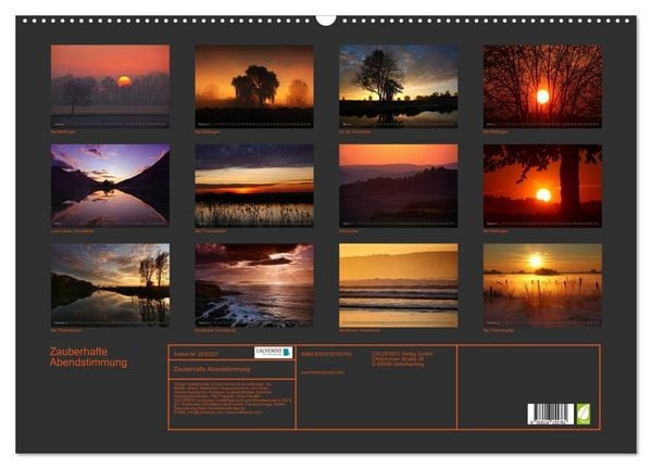 Produktbild: Zauberhafte Abendstimmung (Wandkalender 2026 DIN A2 quer), CALVENDO Monatskalender
