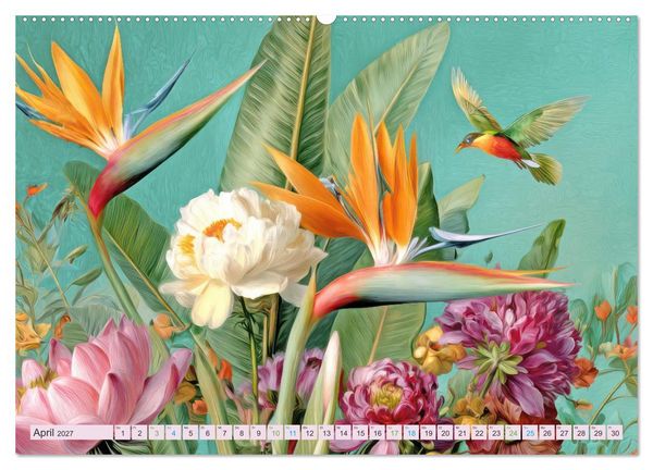 Produktbild: Exotische Pflanzenwelt - Illustrationen (Wandkalender 2027 DIN A2 quer), CALVENDO Monatskalender