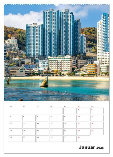 Produktbild: Busan - Reiseplaner (Wandkalender 2026 DIN A2 hoch), CALVENDO Monatskalender