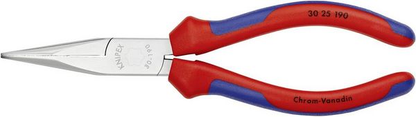 Produktbild: Knipex 30 25 190 Werkstatt Flachrundzange Gerade Chrom-Vanadium Elektrostahl 190mm