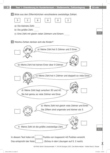 Mathe-Tests 2. Klasse
