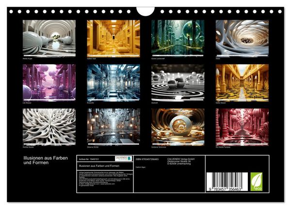 Produktbild: Illusionen aus Farben und Formen (Wandkalender 2026 DIN A4 quer), CALVENDO Monatskalender