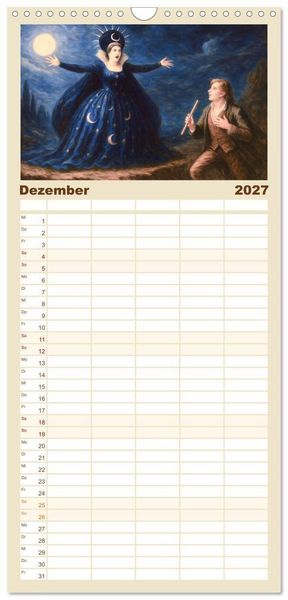 Produktbild: Familienplaner 2027 - Die ber&uuml;hmtesten Opern der Welt mit 5 Spalten (Wandkalender, 21 x 45 cm) CALVENDO