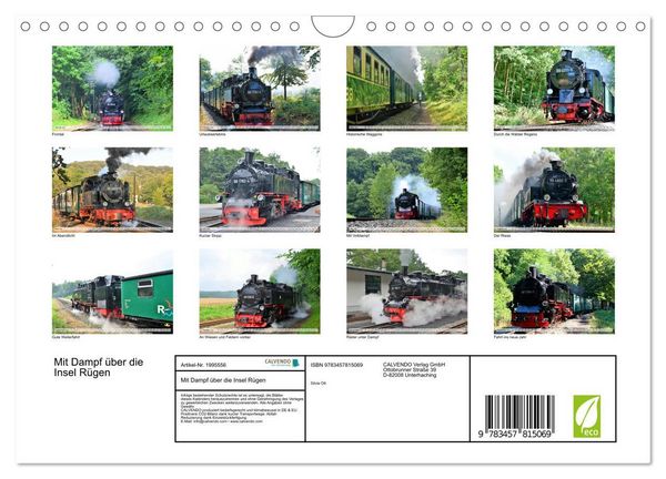 Produktbild: Mit Dampf &uuml;ber die Insel R&uuml;gen (Wandkalender 2026 DIN A4 quer), CALVENDO Monatskalender