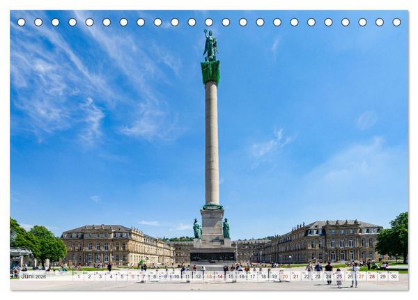 Produktbild: Stuttgart Stadtrundgang (Tischkalender 2026 DIN A5 quer), CALVENDO Monatskalender