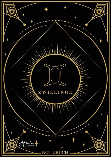 Produktbild: Edles Notizbuch Sternzeichen Zwillinge | Designed by Alfred Herler